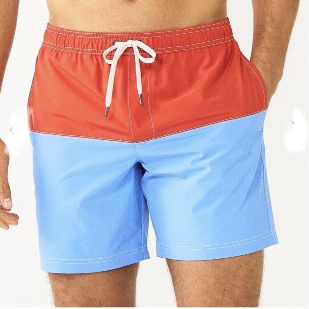 Sonoma Swim Trunks Size 2XLarge  lined 7” pockets drawstring New Men's Red Blue
